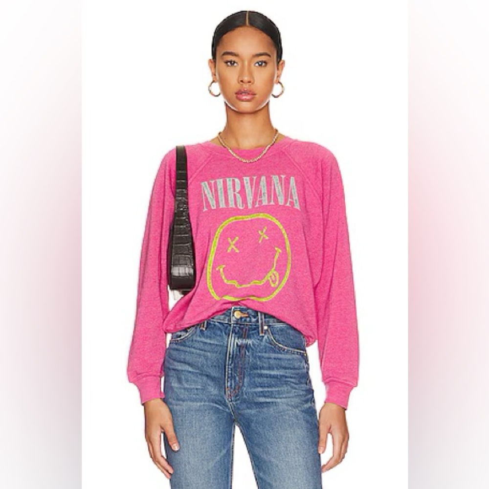 DAYDREAMER Nirvana Smiley Raglan Crew Small
